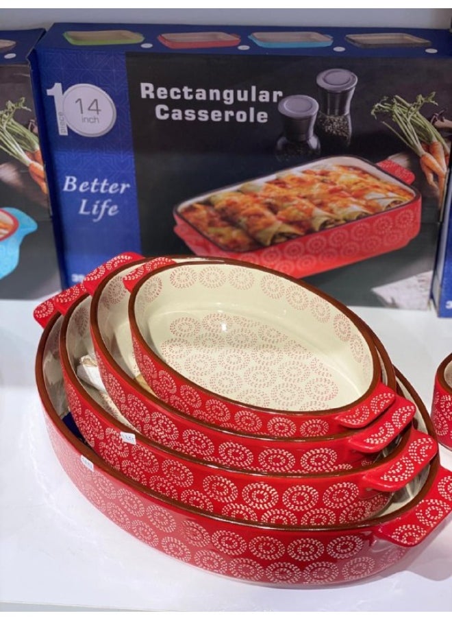 Generic 4-piece porcelain casserole set  - Image 1