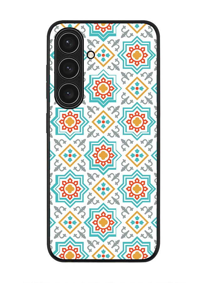 Stylizedd Rugged Black edge case for Samsung Galaxy S24 FE, Slim fit Soft Case Flexible Rubber Edges Anti Drop TPU Gel Thin Cover -  Moroccan Mosaic - Image 1