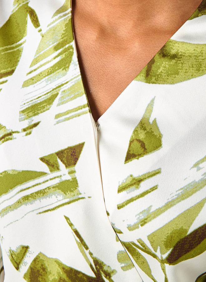Iconic Relaxed Fit Polyester Wrap Top with Tie Ups - Image 4