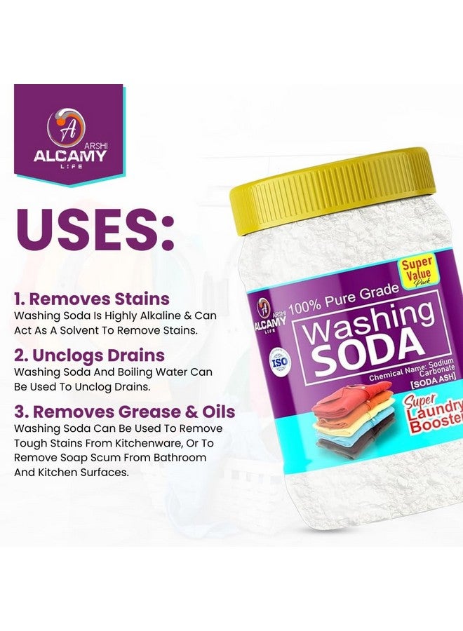 ARSHI A ALCAMY LIFE Washing Soda Powder 850 GM (SUPER VALUE PACK) 100% Pure Laundry Booster Sodium Carbonate (850 GM) - Image 3