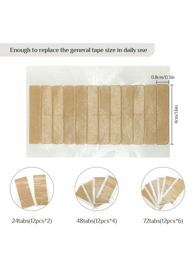 DOORES Hair Extension Tape Tabs Double Sided Replacement Tape Adhesive Invisible No Residue Transparent Tapes For Hair Extensions 72 Tabs (4 X 0.8 Cm/1.57 X 0.31 Inch) - Image 2