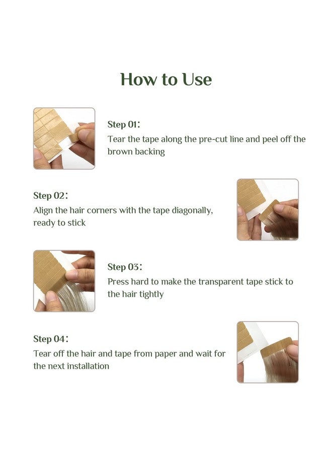 DOORES Hair Extension Tape Tabs Double Sided Replacement Tape Adhesive Invisible No Residue Transparent Tapes For Hair Extensions 72 Tabs (4 X 0.8 Cm/1.57 X 0.31 Inch) - Image 4
