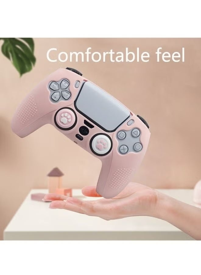 ملحقات الجلد المصنوعة من السيليكون لقبضة وحدة التحكم PS5 يغطي واقي العلبة مع واقي من الغبار من السيليكون المضاد للانزلاق ، والحماية من الغبار ، والجلد × 2 ، وغطاء قبضة الإبهام × 4 قفص الاتهام المتوافق مع محطة الشاحن - Image 5