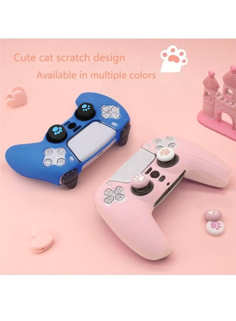 ملحقات الجلد المصنوعة من السيليكون لقبضة وحدة التحكم PS5 يغطي واقي العلبة مع واقي من الغبار من السيليكون المضاد للانزلاق ، والحماية من الغبار ، والجلد × 2 ، وغطاء قبضة الإبهام × 4 قفص الاتهام المتوافق مع محطة الشاحن - Image 3