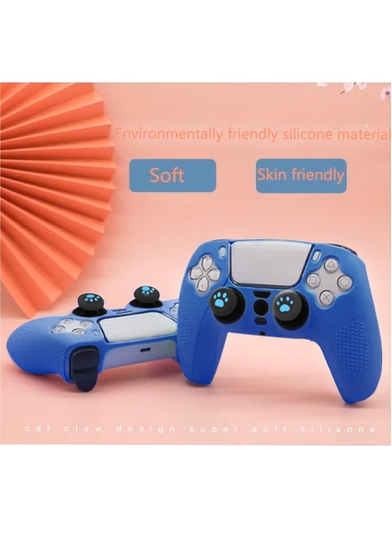 ملحقات الجلد المصنوعة من السيليكون لقبضة وحدة التحكم PS5 يغطي واقي العلبة مع واقي من الغبار من السيليكون المضاد للانزلاق ، والحماية من الغبار ، والجلد × 2 ، وغطاء قبضة الإبهام × 4 قفص الاتهام المتوافق مع محطة الشاحن - Image 4