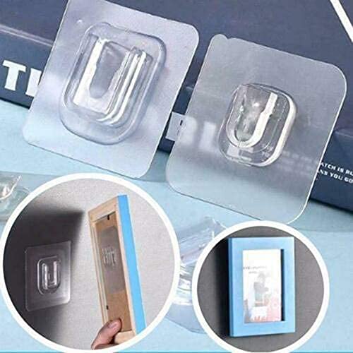 VATTU Acrylonitrile Butadiene Styrene DoubleSided Adhesive Heavy Duty Waterproof and OilProof Wall Hooks Pack of 12 Pairs Transparent - Image 4