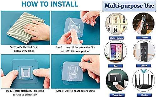 VATTU Acrylonitrile Butadiene Styrene DoubleSided Adhesive Heavy Duty Waterproof and OilProof Wall Hooks Pack of 12 Pairs Transparent - Image 5