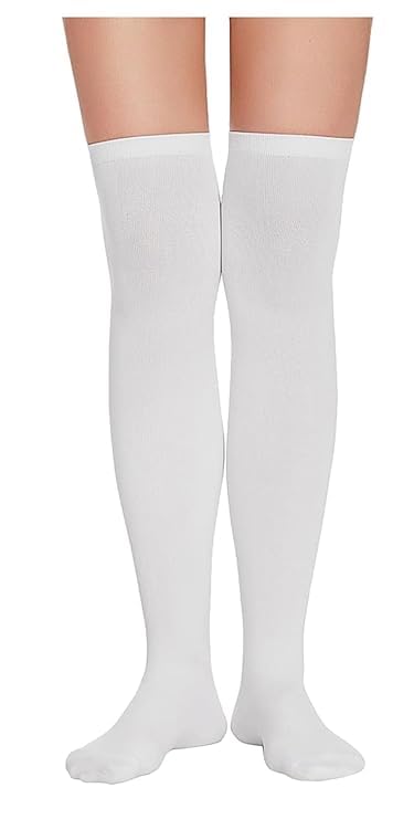 MUKHAKSH (Pack of 1 Pairs = 2 Socks Girls White Stocking (8-10 Years) - Image 1
