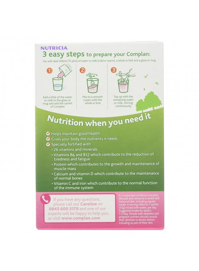 Complan Complan Nutritious Vitamin Rich Drink Strawberry Flavour 4 x 55g Sachets  - Image 2