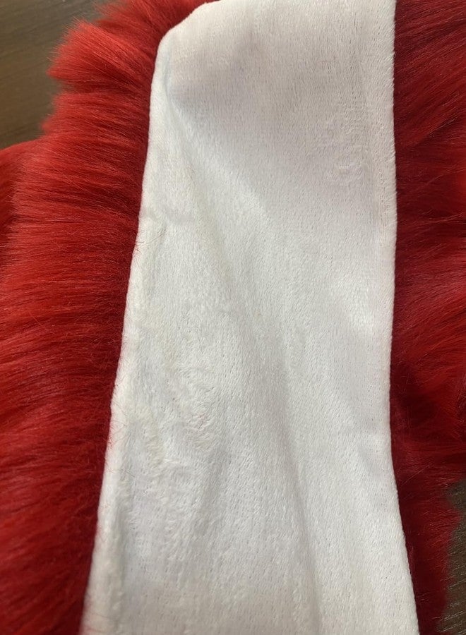 LDFWAY Long Men Women Faux Fur Collar Winter Warm Wrap Stole Scarf Shawl Shrug, Red, L - Image 5