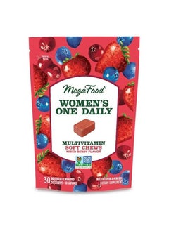 MegaFood Women's One Daily Multivitamin Soft Chews - Multivitamin for Women with Folate, Vitamin B6, Vitamin B12, Biotin, Vitamin D - Mixed Berry Flavor - Vegetarian Supplement, Non-GMO - 30 Chews