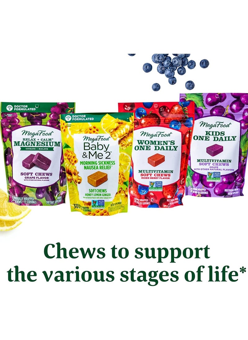 MegaFood - MegaFood Women's One Daily Multivitamin Soft Chews - Multivitamin for Women with Folate, Vitamin B6, Vitamin B12, Biotin, Vitamin D - Mixed Berry Flavor - Vegetarian Supplement, Non-GMO - 30 Chews - Image 1