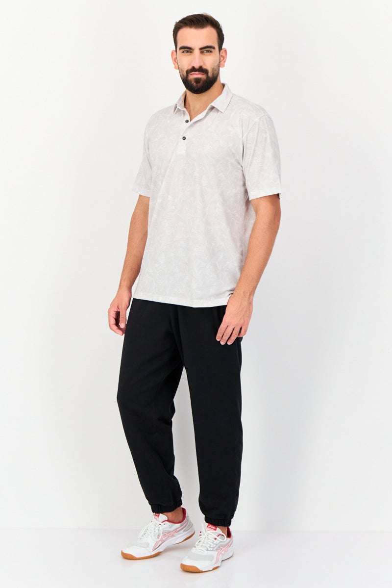 Greg Norman Men Sportswear Fit Short Sleeve Outdoor Polo Shirt, Light Grey  - Image 3