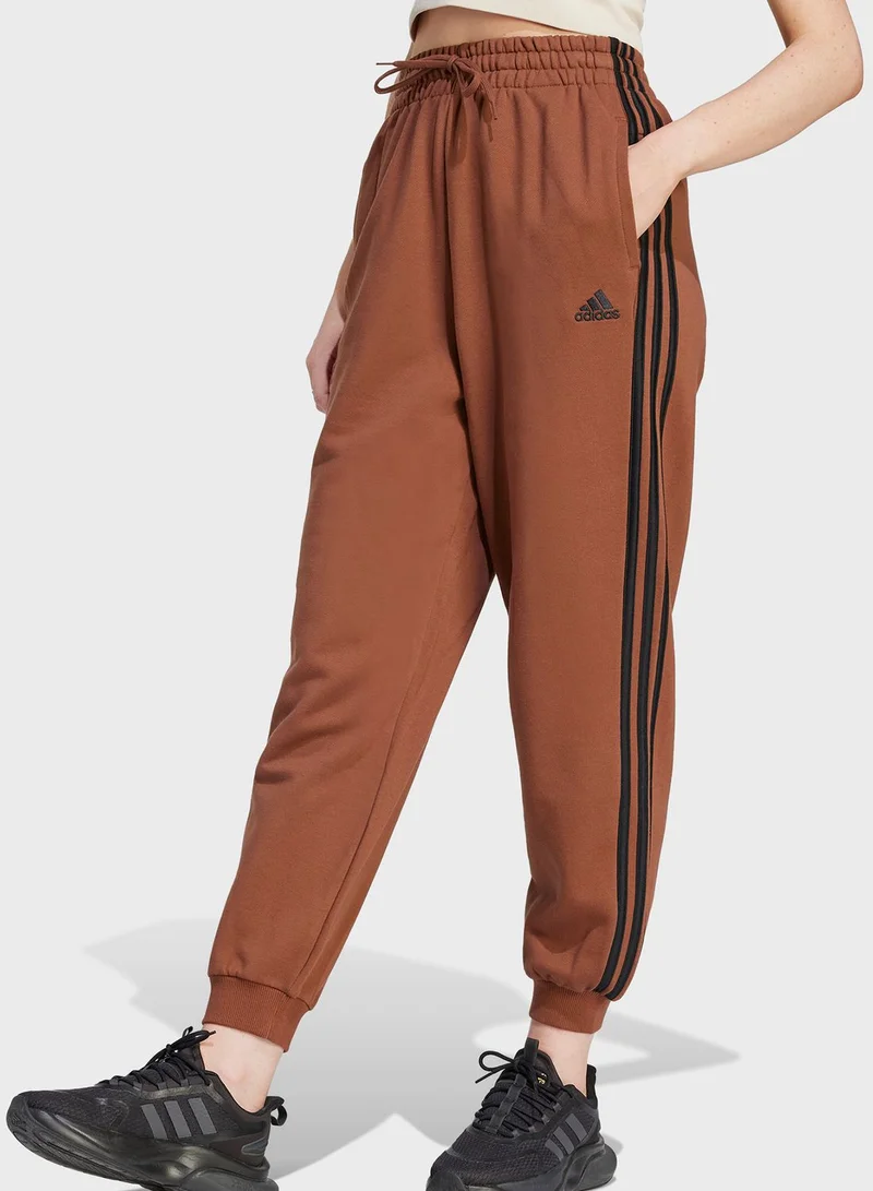 Adidas Essentials 3-Stripes French Terry Loose-Fit Joggers