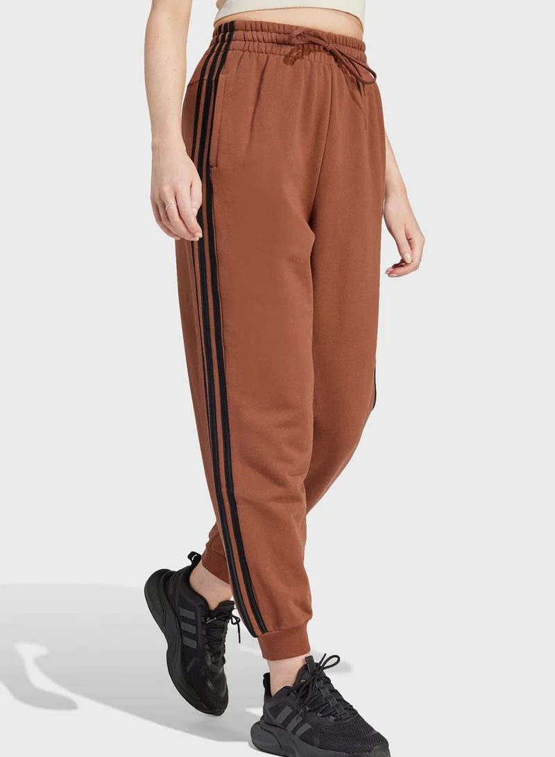 Adidas Essentials 3-Stripes French Terry Loose-Fit Joggers