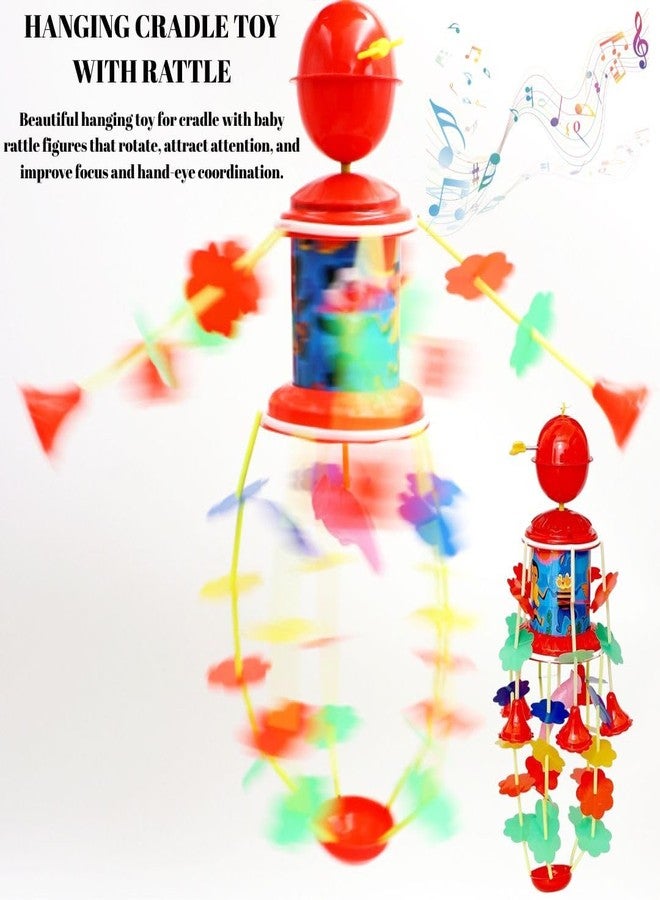Mallexo هزازة موسيقية دوارة من ماليكسو للأطفال حديثي الولادة من عمر 0-6 أشهر | هزازة معلقة واحدة تعمل بمفتاح | لعبة أطفال تصدر صوتًا مهدئًا، هدية عيد ميلاد رائعة للأولاد والبنات - Image 5