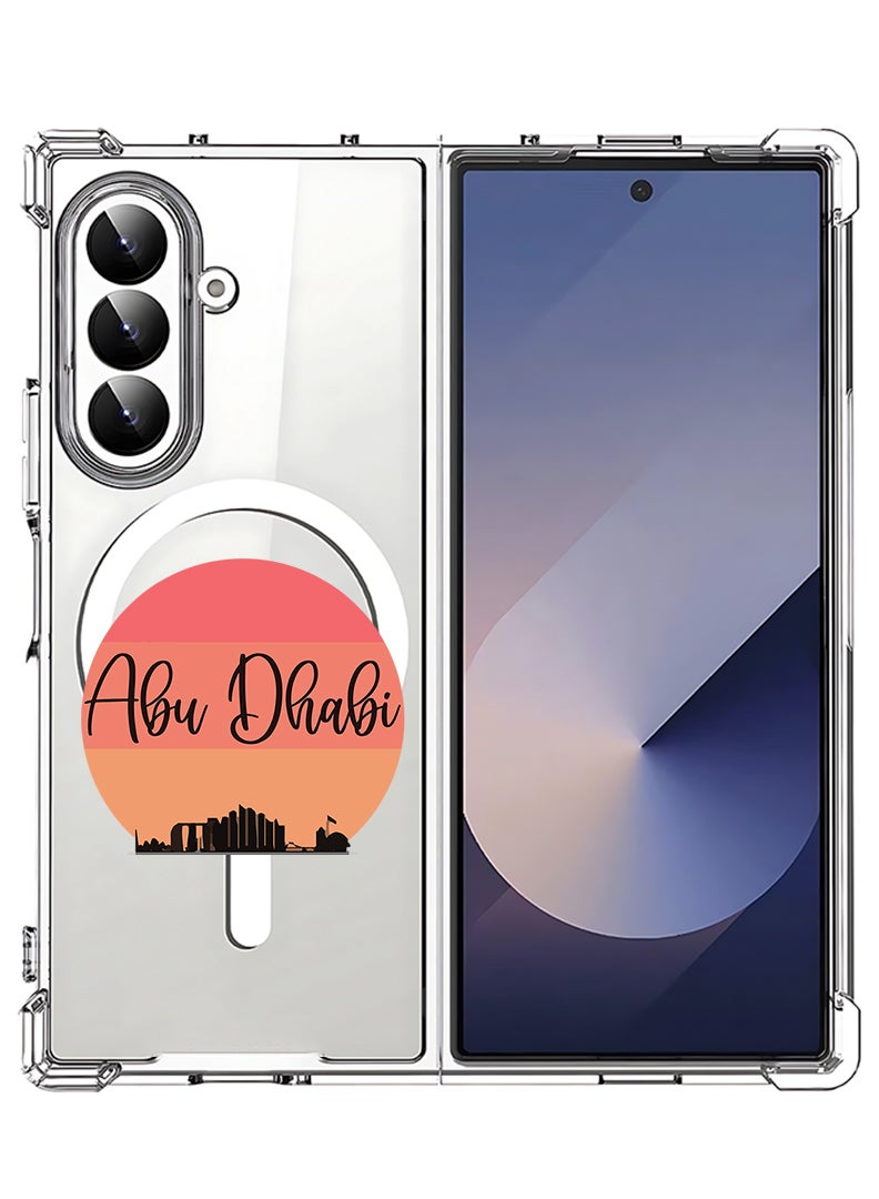 Theodor Magnetic Case for Samsung Galaxy Z Fold 7 Compatible with MagSafe Wireless Charging, Shockproof Phone Bumper Cover Abu dhabi Sun - Image 1
