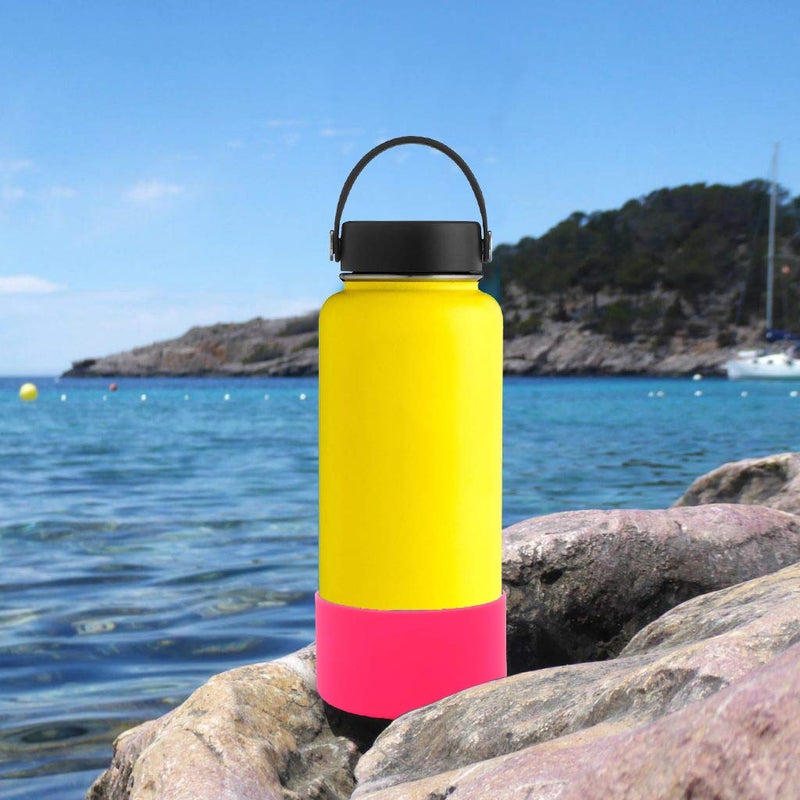 Flaskars Flaskars Protective Silicone Boot for 12oz - 40 oz Hydroflask Water Bottles Anti-Slip Bottom Sleeve Cover Bumper (Fits 12-24 OZ, Pink)  - Image 5