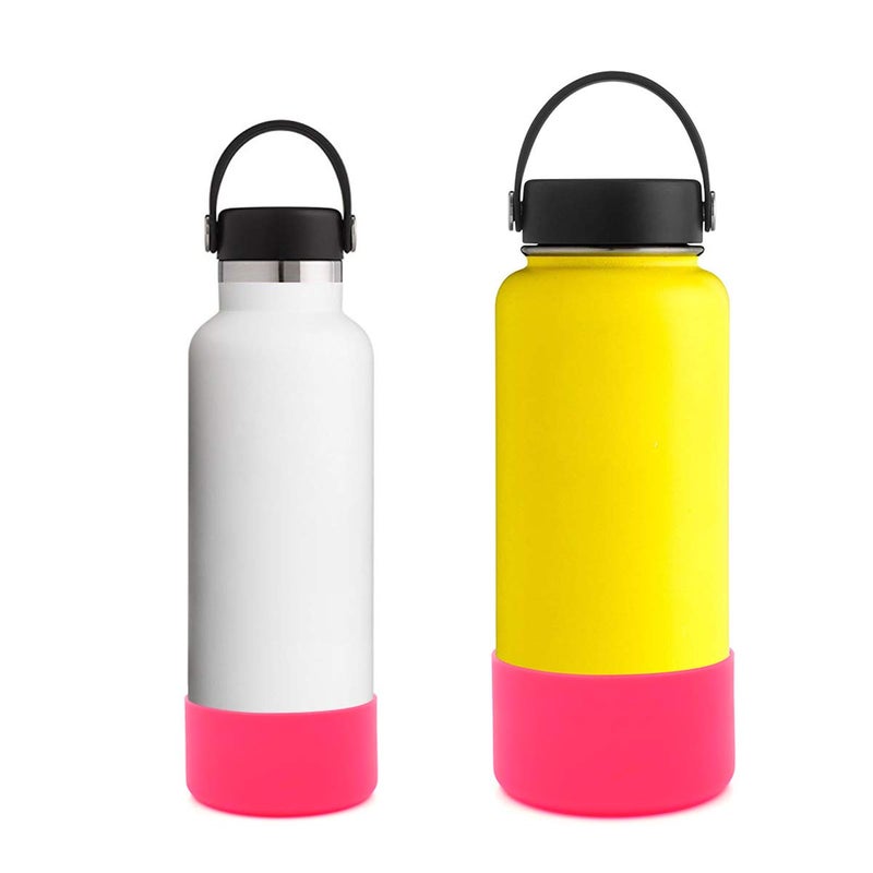 Flaskars Flaskars Protective Silicone Boot for 12oz - 40 oz Hydroflask Water Bottles Anti-Slip Bottom Sleeve Cover Bumper (Fits 12-24 OZ, Pink)  - Image 2