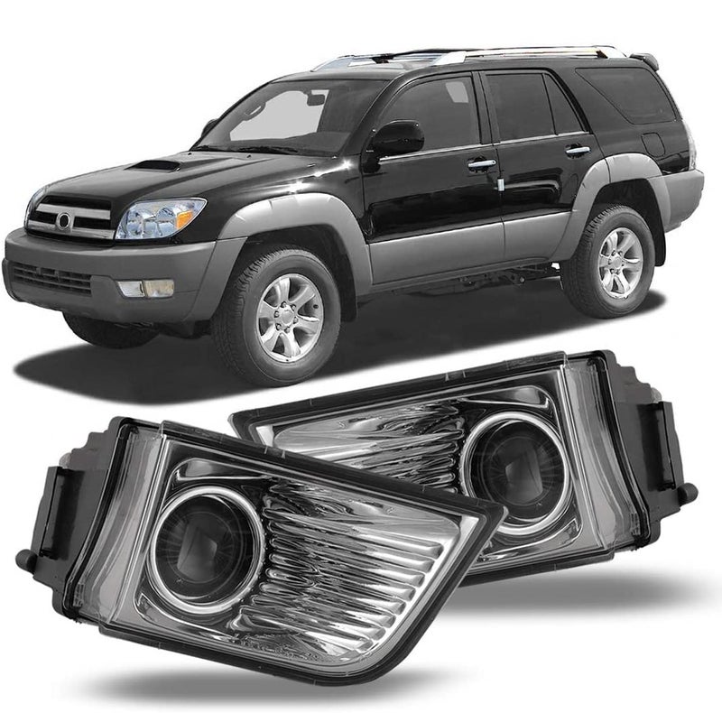Winjet Fog Lights OEM Series for [2003 2004 2005 Toyota 4Runner] Driving Projector Fog Lights Lamps Assembly Pair Replacement W/9006 12V51W Halogen Bulbs (Clear Lens) - Image 1