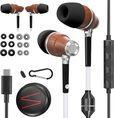 Symphonized Premium Airtube Headphones EMF Earbuds, 3D Sound, Microphone Volume Control, 8mm Bass Drivers Granting High Audio Quality for USB C iPhone 15, 16, 17 and Android Devices - Image 1