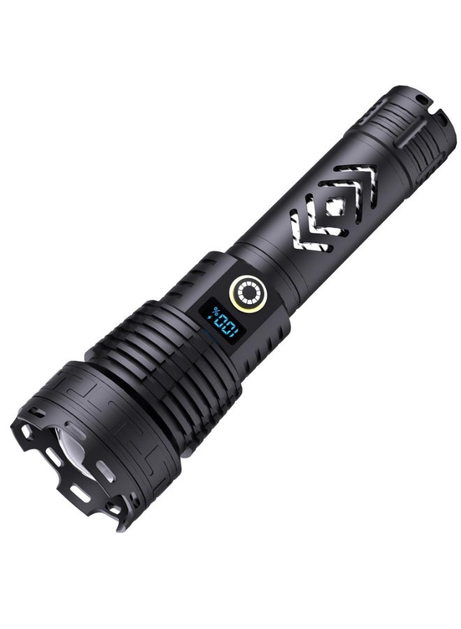 Rechargeable LED Flashlight - High Brightness Torch Light with Digital Battery Percentage Display, USB Charging & Portable Emergency Light for Outdoor Camping & Home Use - Image 1