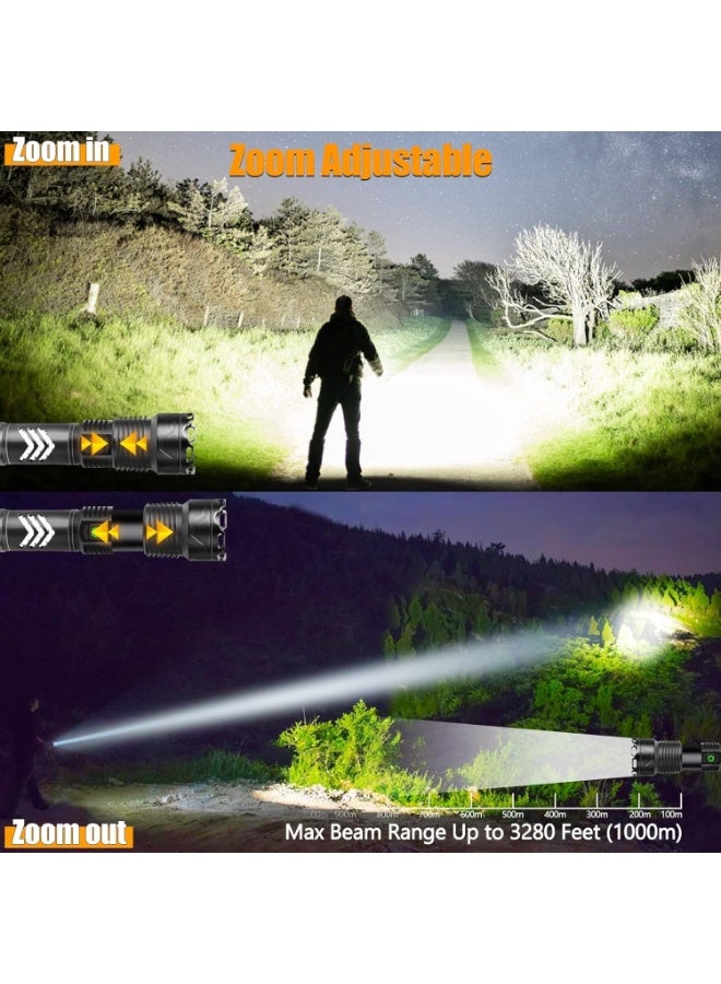 Rechargeable LED Flashlight - High Brightness Torch Light with Digital Battery Percentage Display, USB Charging & Portable Emergency Light for Outdoor Camping & Home Use - Image 3