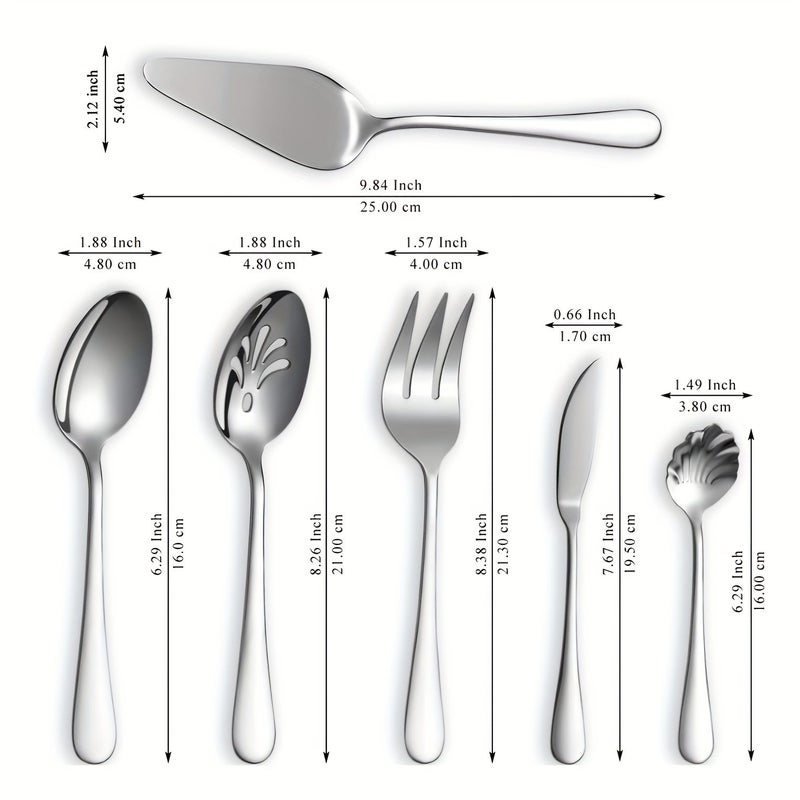 Rainbow Set Of 6 Stainless Steel Serving Utensils For Buffets Potlucks And Everyday Use Dishwasher Safe Easy To Clean - Image 3