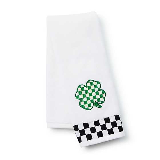 MACKENZIE-CHILDS Hand Towel  Cute Decorative Hand Towel for Bathroom and Kitchen  Lucky Clover Check
