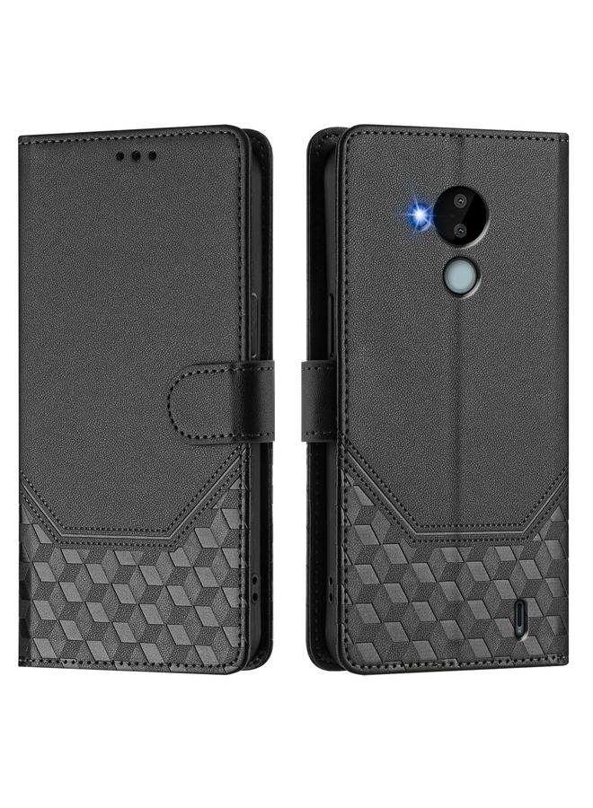 S-TOP Case For Nokia C30 Honeycomb Embossing RFID Leather Phone Case - Image 2