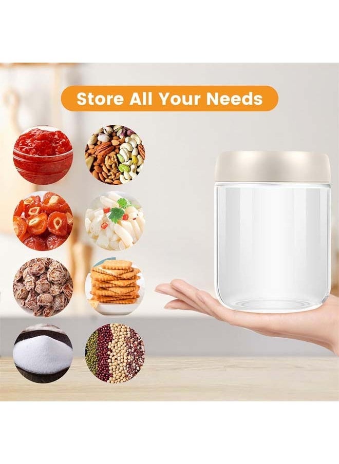 L&E 6 Pack Glass Overnight Oats Containers with Lids in Vibrant Colors-Small Storage 480ml Glass Jars with Lids for Oatmeal,Salad,Pudding-Stackable Soup Containers,Random Colours  - Image 3