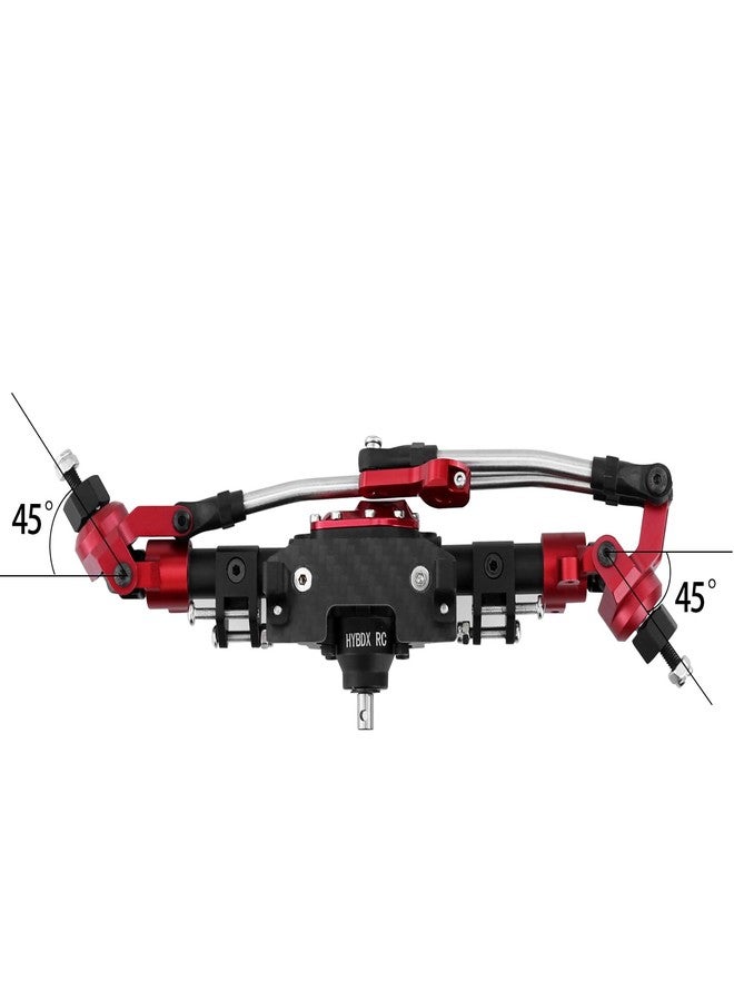 HYBDX RC CNC Aluminum Anodized Front and Rear Door Axle Kit Upgrade for 1/10 RC Crawler Car SCX10 II 90046 90047 (Red Black) - Image 5