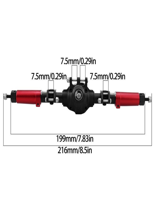 HYBDX RC CNC Aluminum Anodized Front and Rear Door Axle Kit Upgrade for 1/10 RC Crawler Car SCX10 II 90046 90047 (Red Black) - Image 3