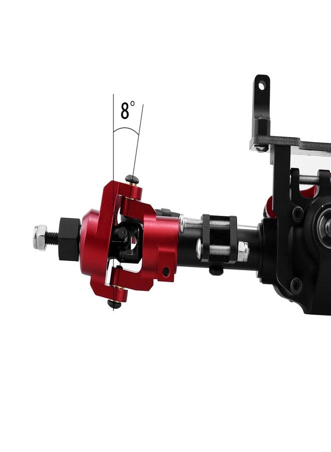 HYBDX RC CNC Aluminum Anodized Front and Rear Door Axle Kit Upgrade for 1/10 RC Crawler Car SCX10 II 90046 90047 (Red Black) - Image 4