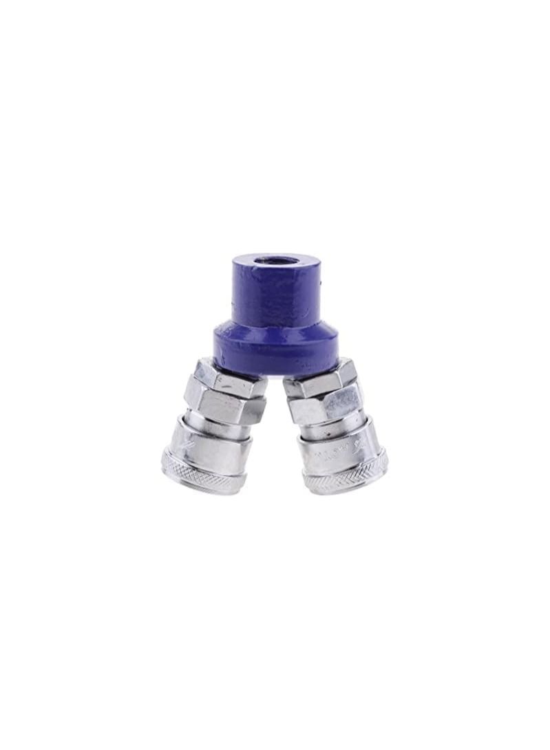 AQSON 2 Way, Quick Coupler Air Hose Connector Fittings 1/4" Female BSPT PICK - Silver, 2 Way Joint  - Image 1