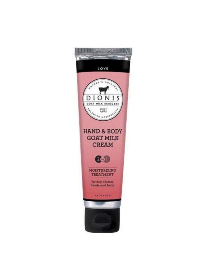 Dionis Goat Milk Skincare 3.3 Oz Love Scented Hand & Body Cream Travel Size Hand Lotion For Hydrating & Moisturizing Dry Skin Cruelty Free Cream Made In The Usa Paraben Free Formula - Image 1
