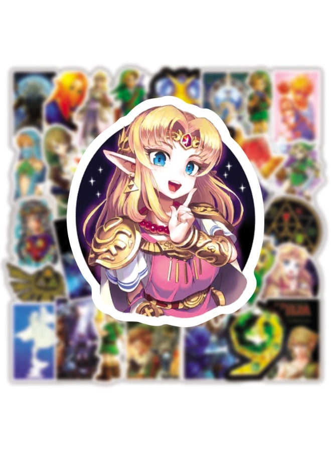 NIBEMINENT 50 Pcs The Legend Of Zelda Deco Kit Waterproof Stickers, High Definition Printing Bright Colors, Suitable for Laptop Skateboard Luggage Water Bottle Guitar DIY - Image 3