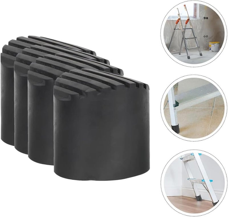 4pcs Black Rubber Ladder Foot Covers Replacement Leg Protector Pad Accessories - Image 4