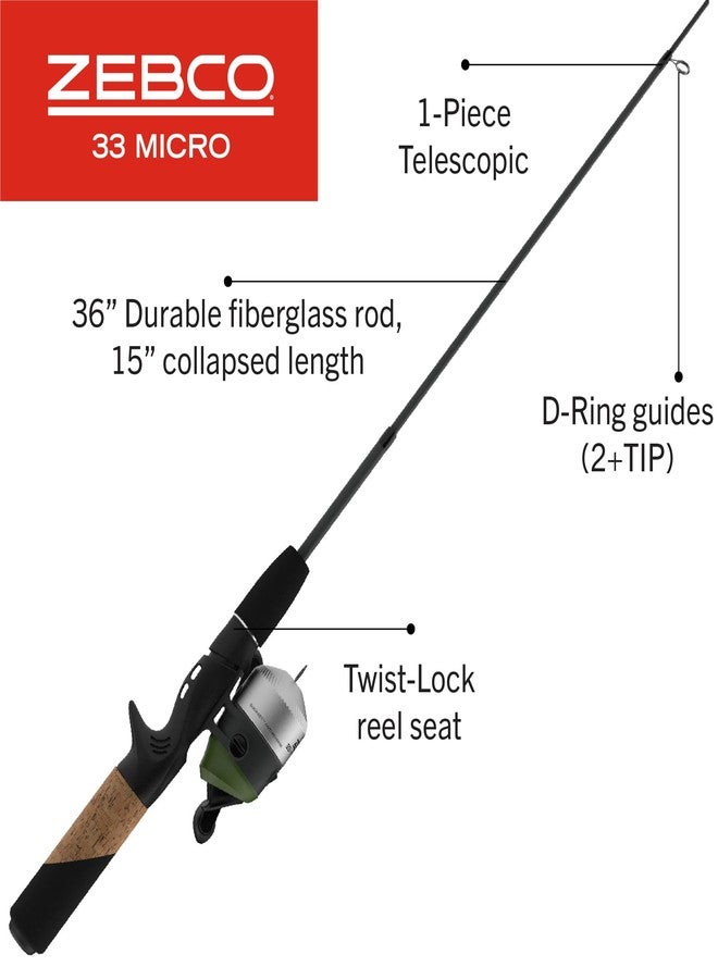 Zebco 33 Micro 36" Telescopic Spincast Adventure Combo - Image 2
