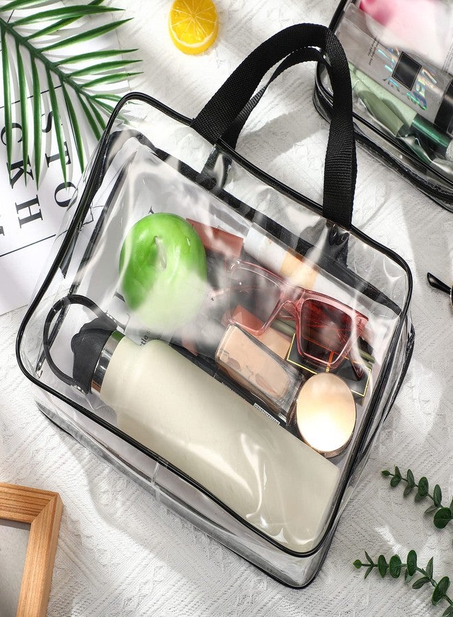 Saintrygo 15 Pcs Clear Makeup Bags Toiletry Bag with Zipper Handle PVC Waterproof Cosmetic Bags Set Transparent Travel Pouch Clear Makeup Organizer for Travel Airport Business, 3 Sizes - Image 4