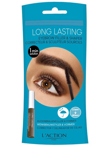 L'Action Paris LAction Paris LongLasting Eyebrow Filler and Shaper Eyebrow Mascara Fills Brows with Natural Colour Sculpts Brows to Desired Shape Waterproof Formula Medium Brown 85g 