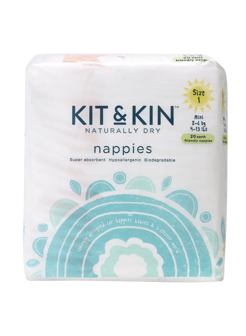 KIT & KIN Taped Baby Diapers for New Born - Size 1, 2-6Kg | Flash Dry with Superior Leak Protection Ultimate Hypoallergenic for Skin Protection | Eco-Friendly Baby Nappies for Newborn | 38 Counts