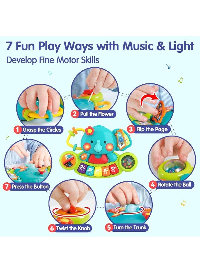 HOLA 2-In-1 Musical Elephant Keyboard Interactive Baby Toy With 7 Play Activities, Light-Up Buttons, Piano, Nursery Rhymes, And Sensory Development Features For Motor And Cognitive Skills 6M+  - Image 2
