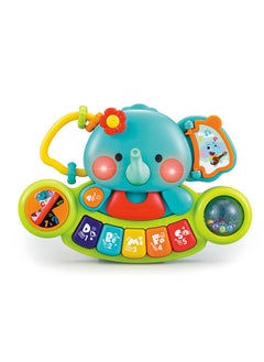 HOLA Hola 2-in-1 Musical Elephant Keyboard Interactive Baby Toy with 7 Play Activities, Light-Up Buttons, Piano, Nursery Rhymes, and Sensory Development Features for Motor and Cognitive Skills 6M+  - Image 1