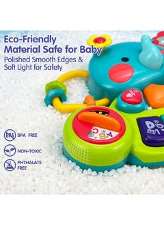 HOLA Hola 2-in-1 Musical Elephant Keyboard Interactive Baby Toy with 7 Play Activities, Light-Up Buttons, Piano, Nursery Rhymes, and Sensory Development Features for Motor and Cognitive Skills 6M+  - Image 4