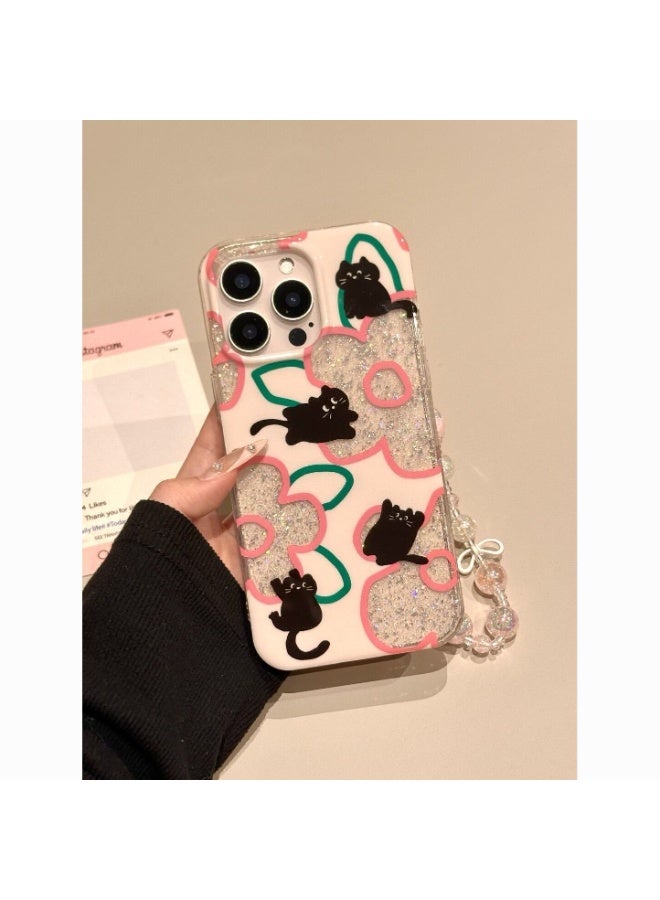 NIBEMINENT Hollow Flower Black Cat Protective TPU Case Cover For iPhone 15 - Image 2