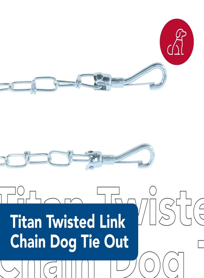 كوستال سلسلة ربط الكلاب الملتوية من كوستال بيت تايتان - سلاسل للكلاب للاستخدام الخارجي - كابل ربط مقاوم للعوامل الجوية للكلاب حتى وزن 22.7 كجم - كابل ربط سهل الفتح - 2.5 مم × 4.5 متر - Image 2