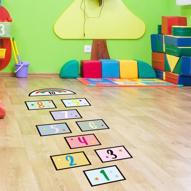 N.C PVC Removable Cute Digital 10 Number DIY Hopscotch Game Wall Stickers - Image 3