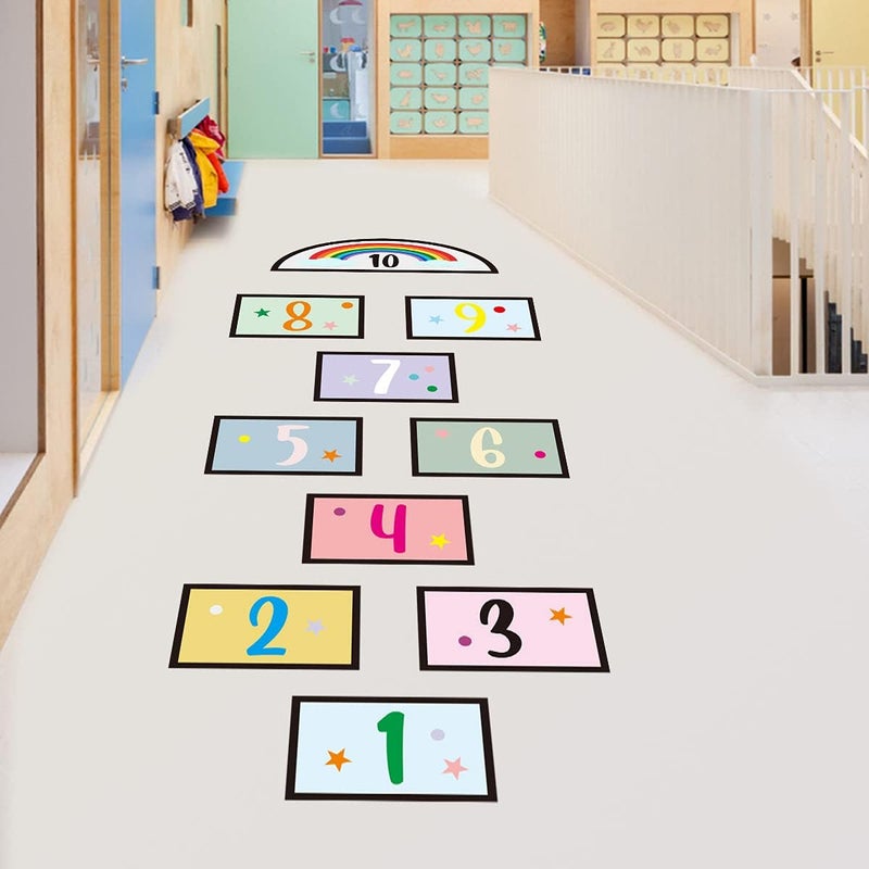 N.C PVC Removable Cute Digital 10 Number DIY Hopscotch Game Wall Stickers - Image 4