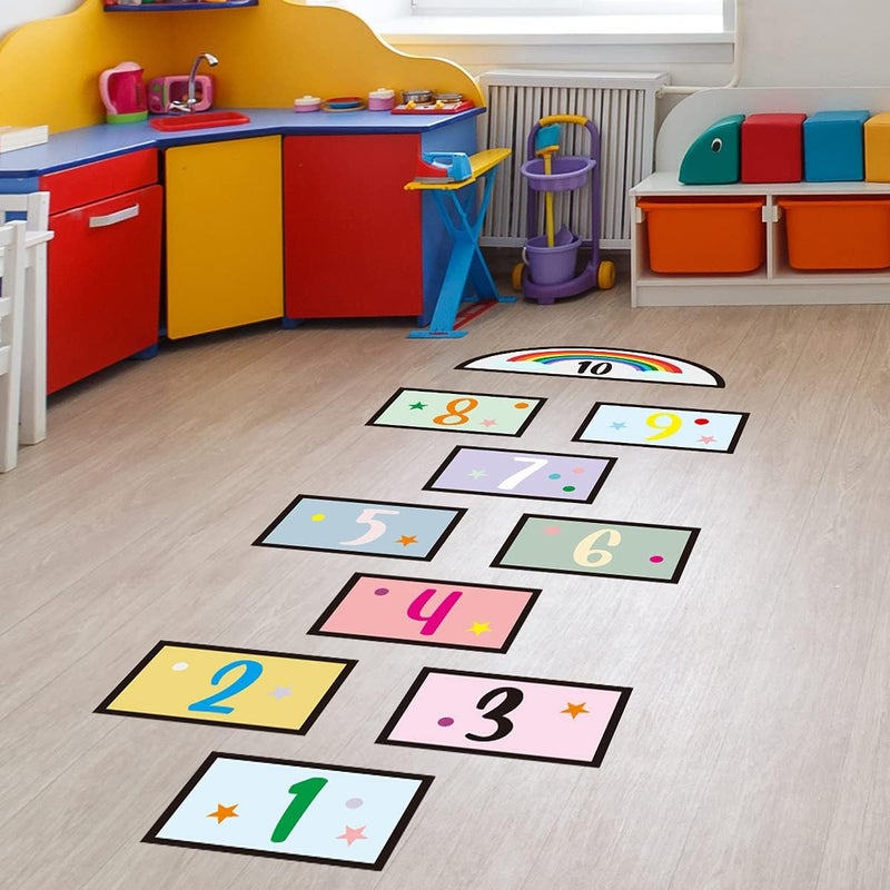 N.C PVC Removable Cute Digital 10 Number DIY Hopscotch Game Wall Stickers - Image 2